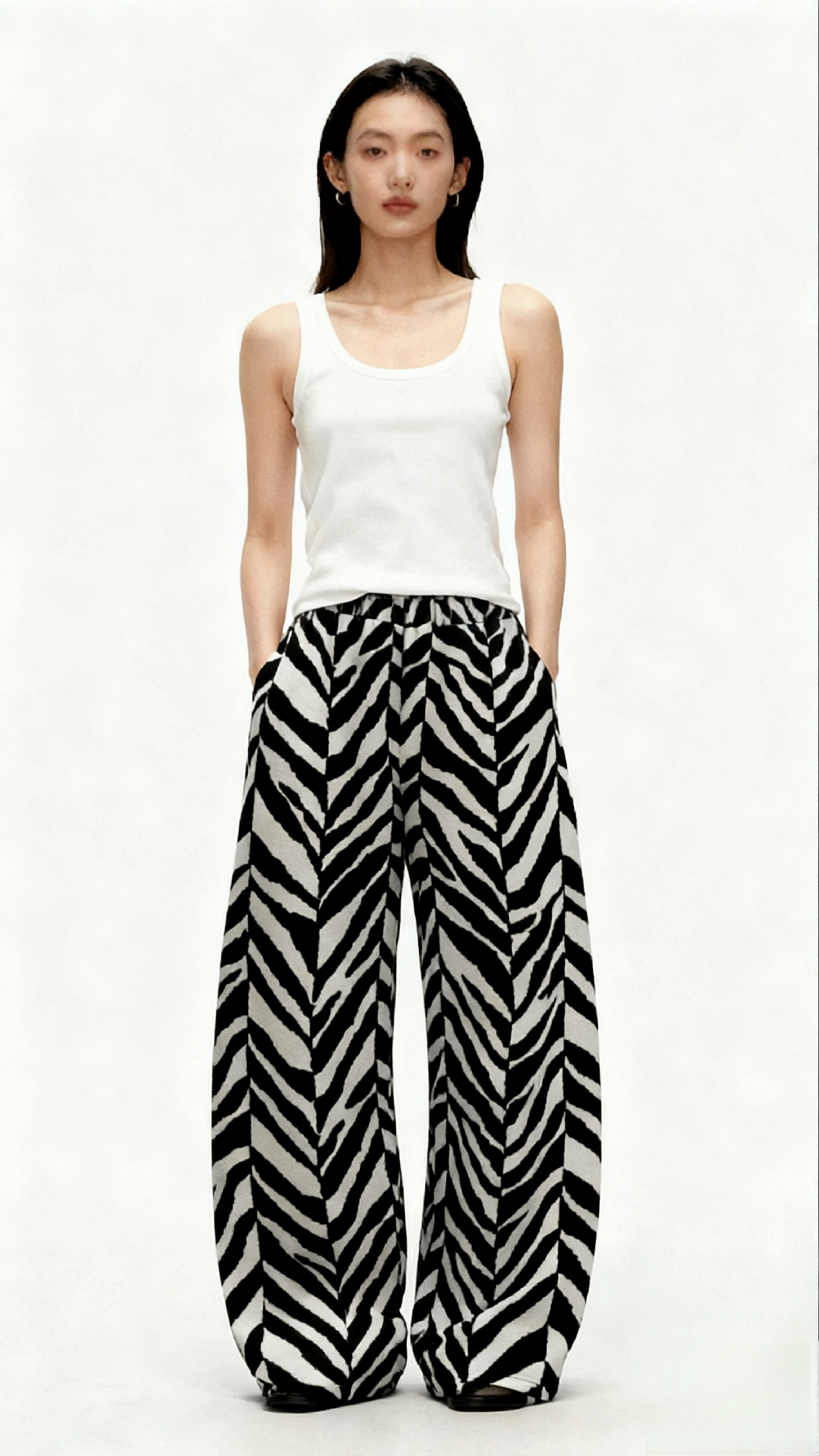 Funky Wool Flannel Zebra Print Trouser