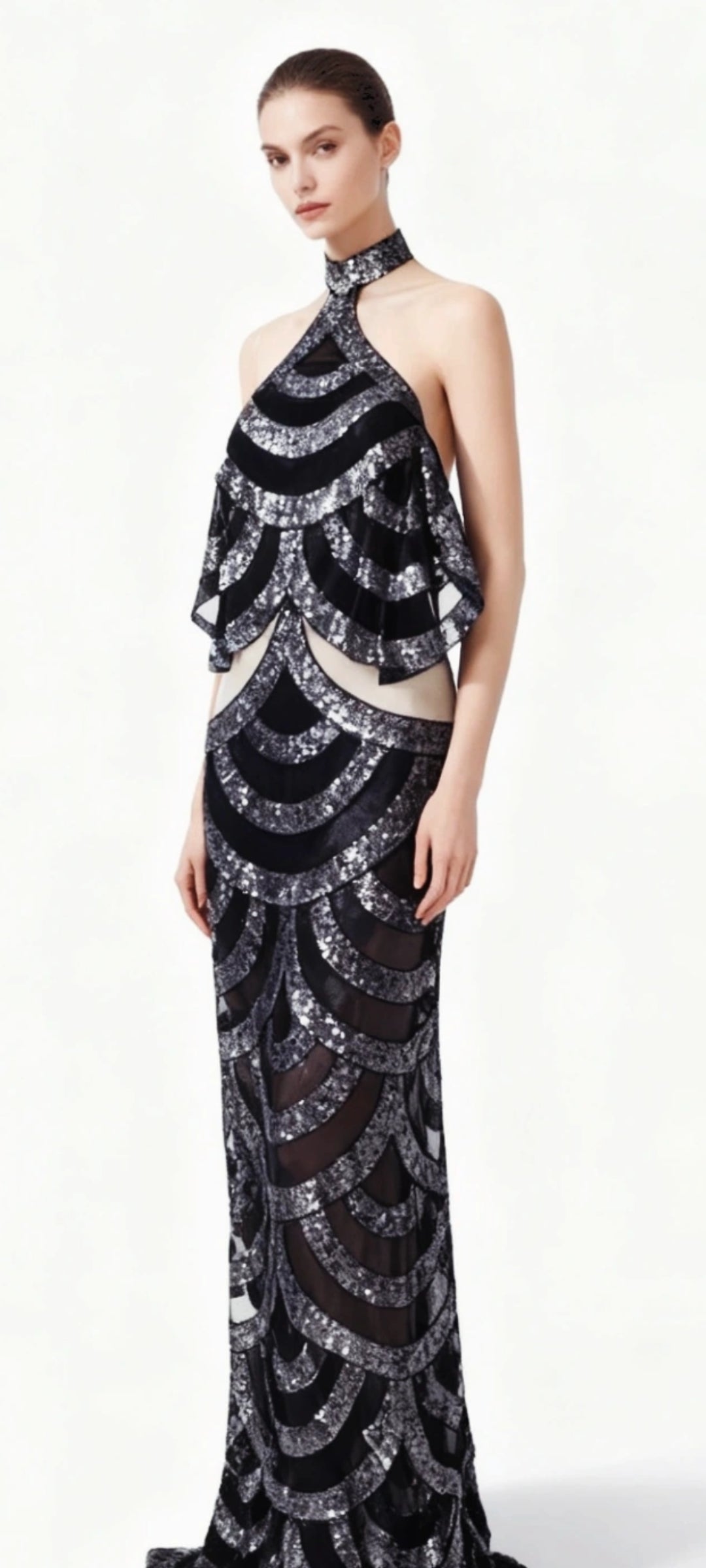 SCALLOPED BLING GOWN