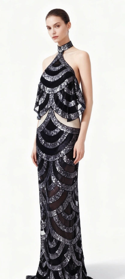 SCALLOPED BLING GOWN