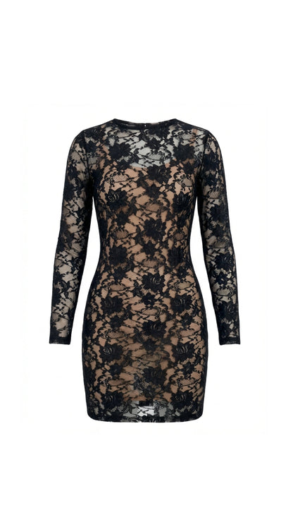 Floral Lace Mini BodyCon Dress