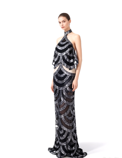 SCALLOPED BLING GOWN