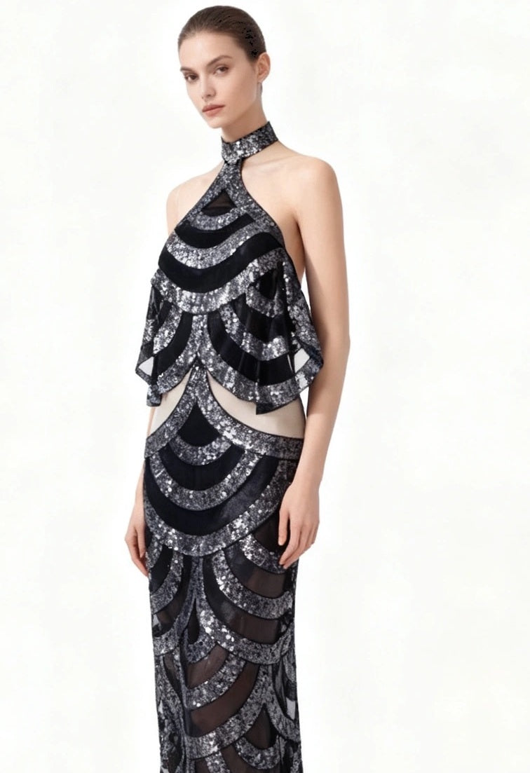 SCALLOPED BLING GOWN