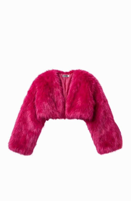 Faux Fur Pink Fluff Bolero