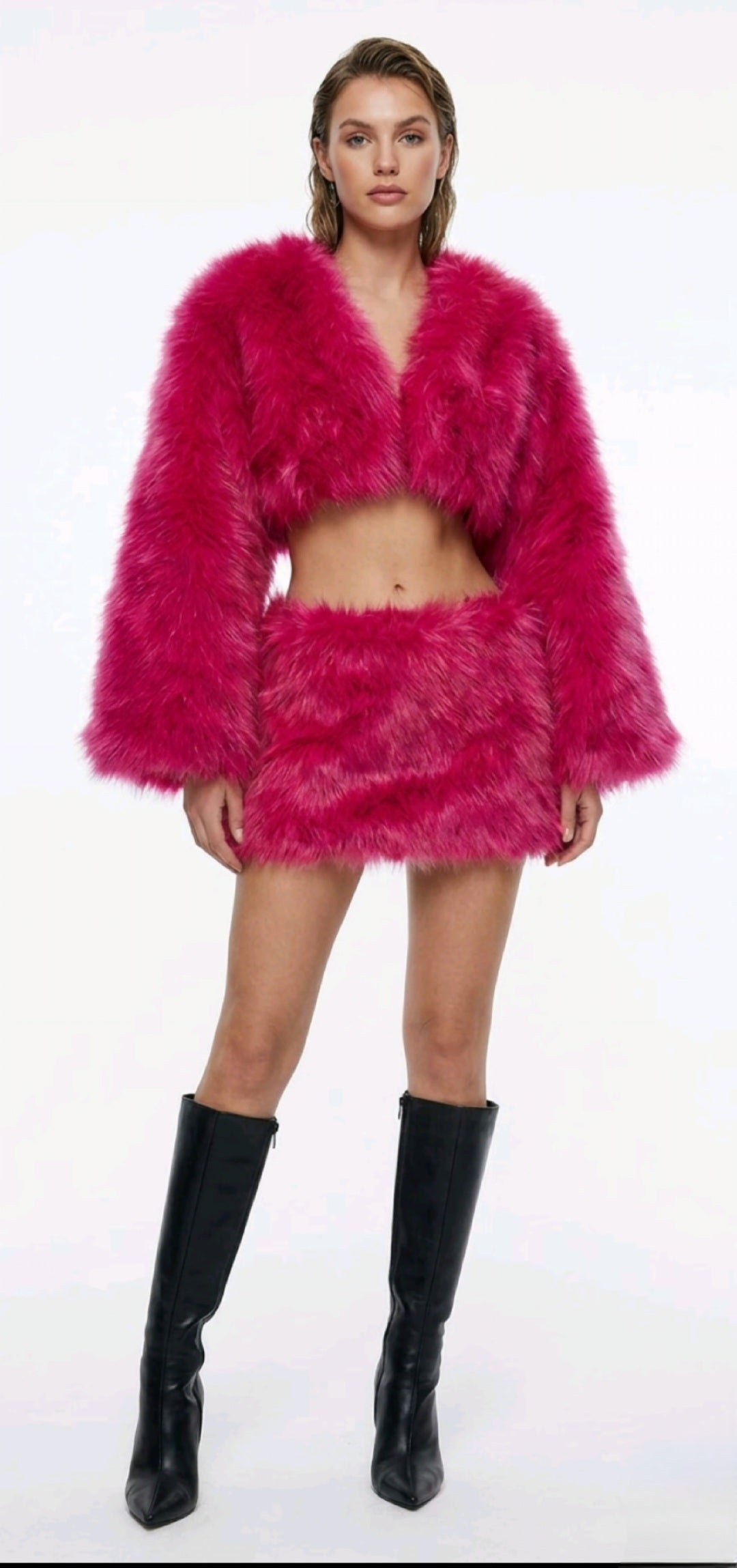 Faux Fur Pink Fluff Bolero
