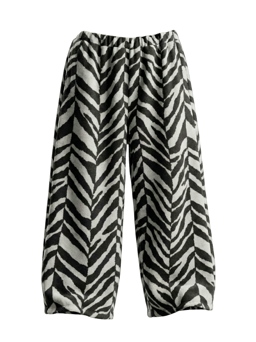 Funky Wool Flannel Zebra Print Trouser