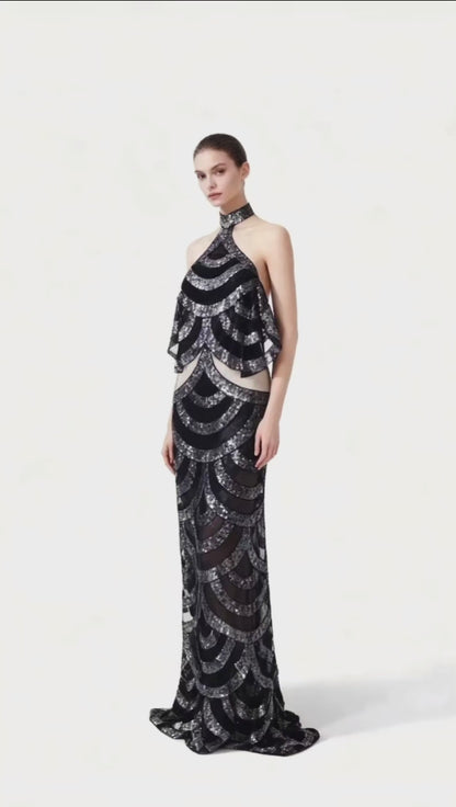 SCALLOPED BLING GOWN