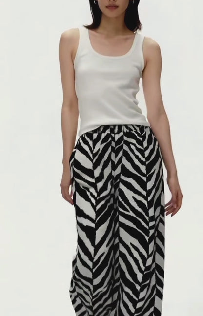 Funky Wool Flannel Zebra Print Trouser