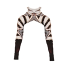 Gold Lining Black and White Stripe Bling Roll Neck Sleeve Top