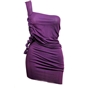 Purple Do Knot Eye Slit Party Dress