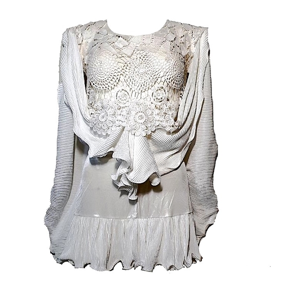 White Halfmoon Betta Geometric Dress